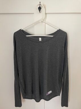 Women's Long Sleeve Breast Cancer Awareness Top - Dark Gray